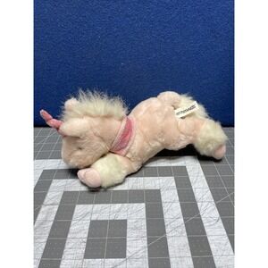 2001 Commonwealth Unicorn Pink Plush Silver Horn 9"